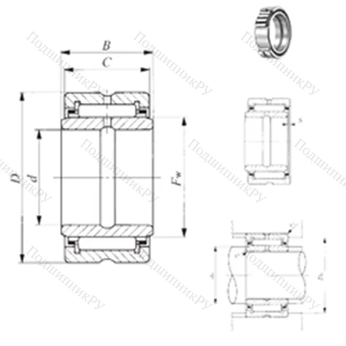 Подшипник игольчатый радиальный BRI 82016
