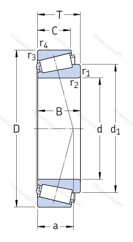Конический роликовый подшипник 31308 J 2/QCL 7CDF