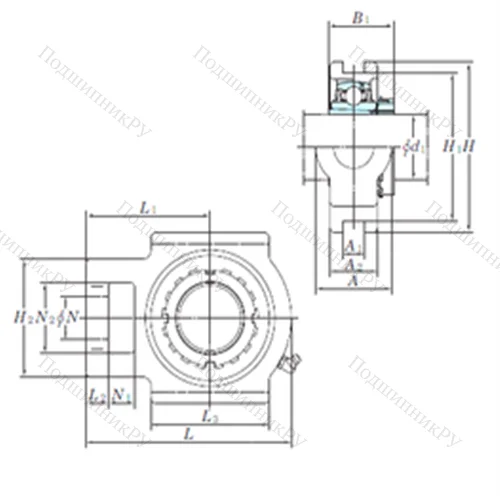 Подшипниковый узел шариковый радиальный UKTX 15