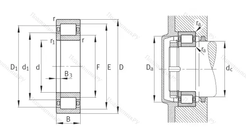 Роликовый цилиндрический подшипник NUP 2220 E XL TVP 2 от производителя  FAG