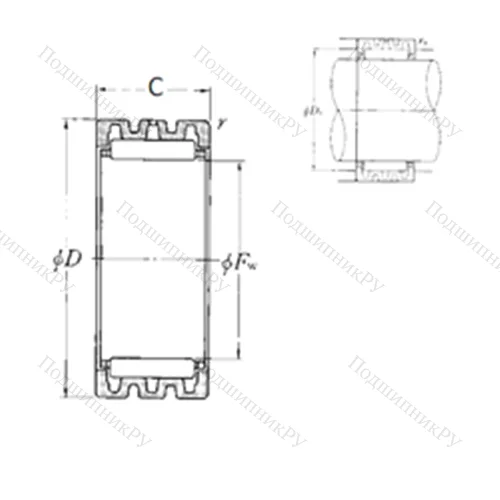Подшипник игольчатый радиальный RNA 4912S