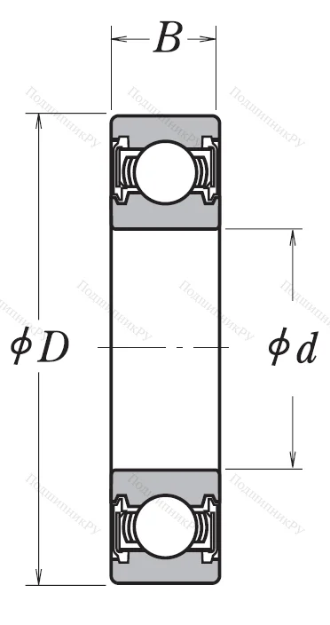 Однорядный шариковый подшипник 6817 VV