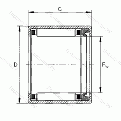 Подшипник роликовый игольчатый с одним наружным штампованным кольцом SCE 1011-P